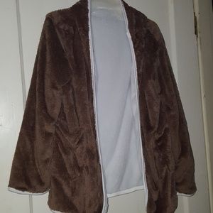 Plush lounge coat